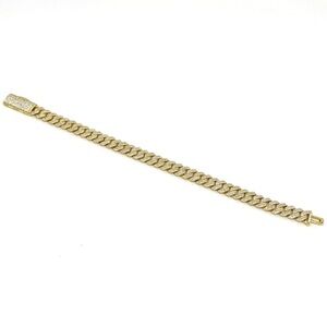 18K Gold Plated, 3.4CTW Moissanite Square Miami Cuban Bracelet